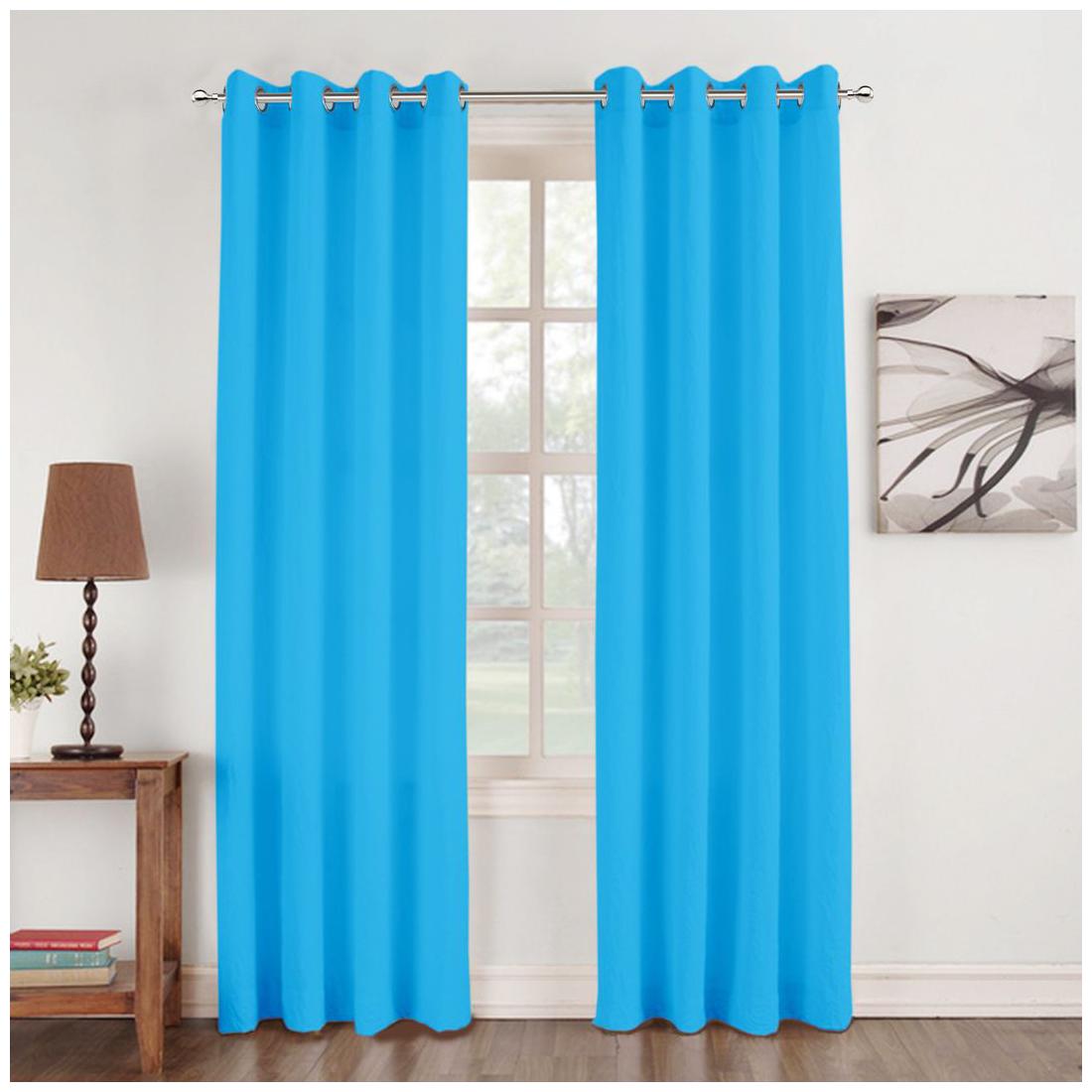 

Lushomes Basic Plain Turquoise Microfiber Door Curtains with Smooth Finish (54 x 90 inch or 140 x 230 cms 2 pcs)