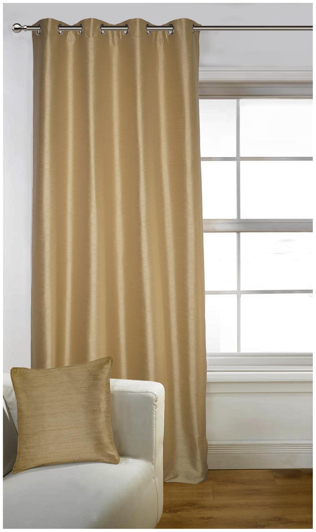 

Lushomes Beige Art Silk Door Curtain with Polyester Lining