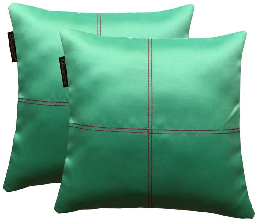 

Lushomes Green Stone Blackout Cushion Cover with Artistic Stitch