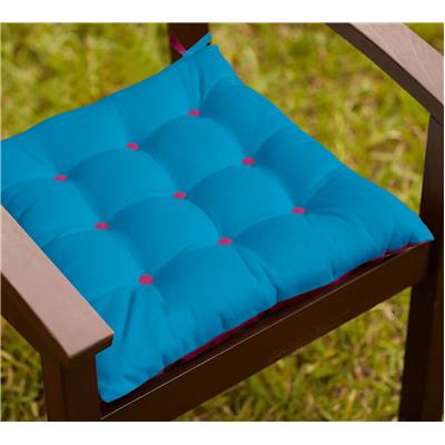 

Lushomes Bordeux and Bachelor Button Chair Cushion with 18 Buttons