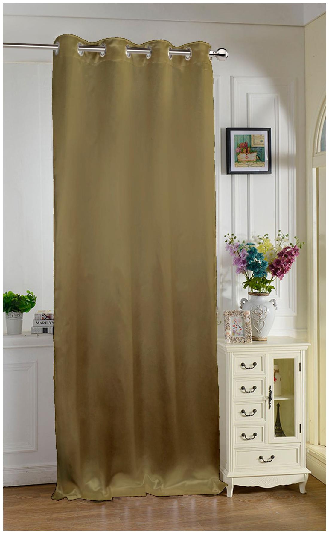 

Lushomes Brown Contemporary Premium Plain Door Curtain with 8 metal Eyelets (54 x 90 )-Torantina Single pc
