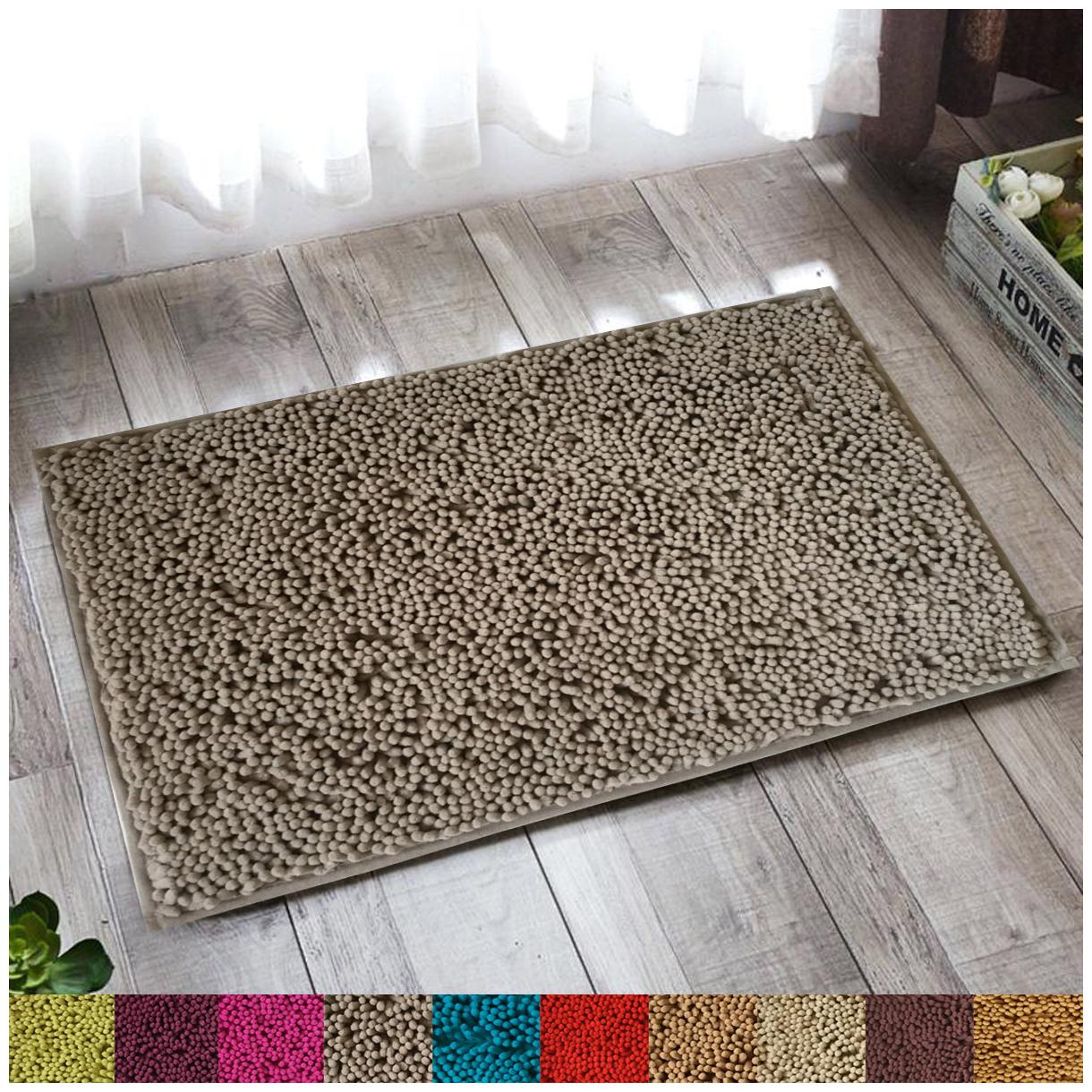 

Lushomes Chenille Dove Thick and fluffy 2200 GSM bathmat with High Pile Microfiber with Synthetic backing Super Absorbent (16 x 24 40 x 60 cms Single Pc)