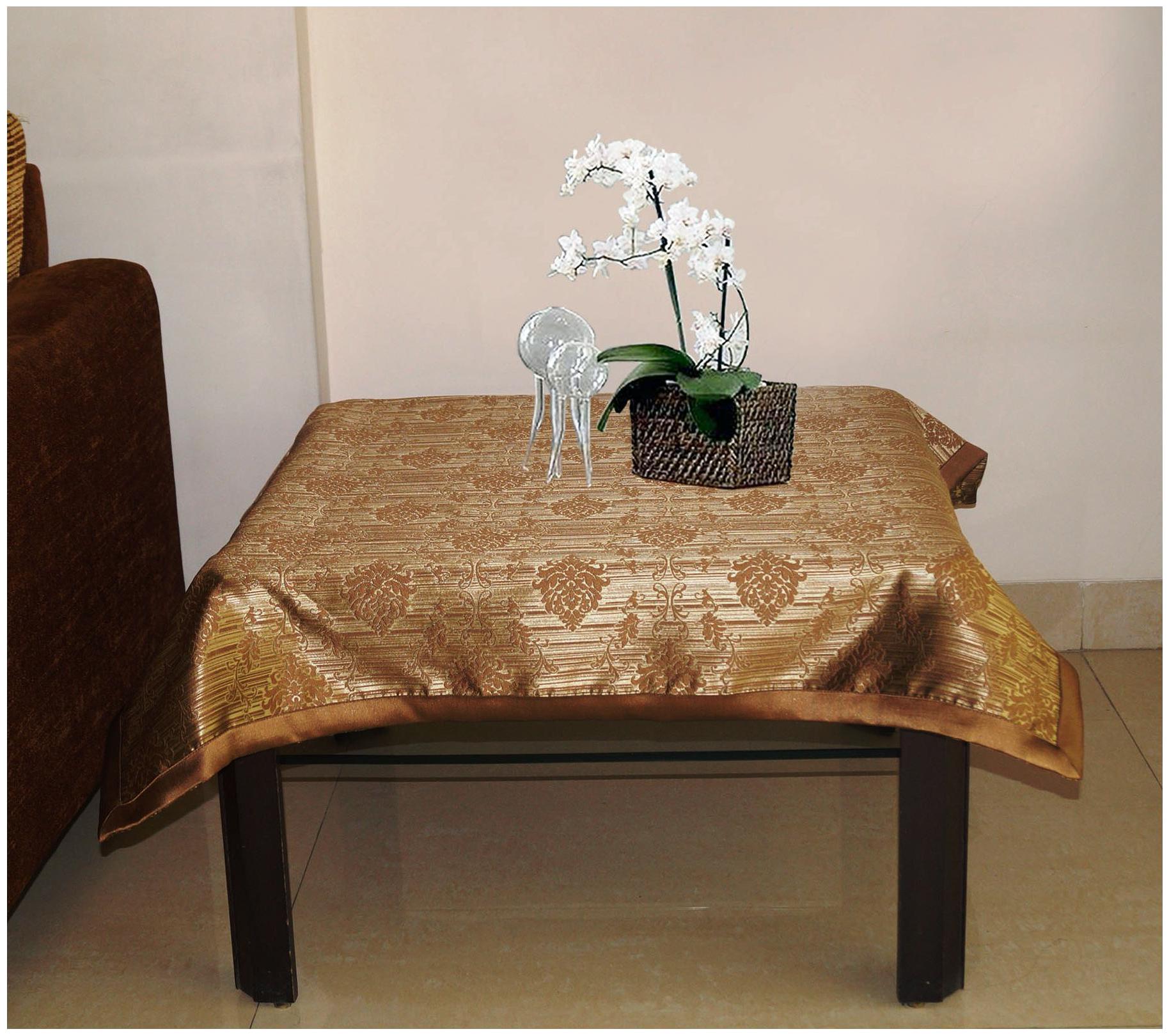 

Lushomes Choco 2 Selfdesign Jaquard Side Table Cloth (Size 40x40 inch) single pc