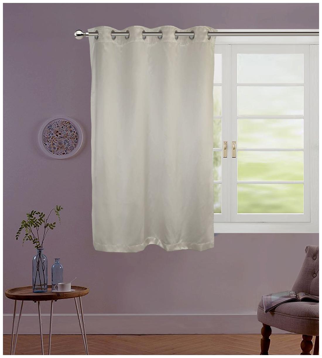 

Lushomes Cream Contemporary Premium Plain Window Curtain with 8 metal Eyelets (54 x 60 )-Torantina Single pc
