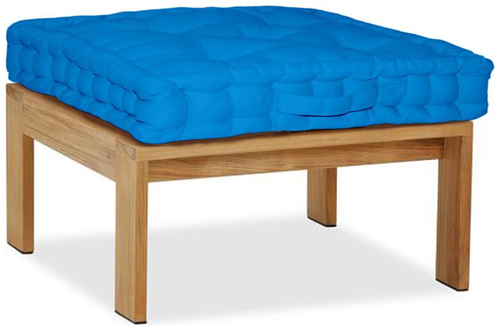 

Lushomes Dark Blue Comfy Cotton Box Cushion with 5 knots a Handle for Convenience
