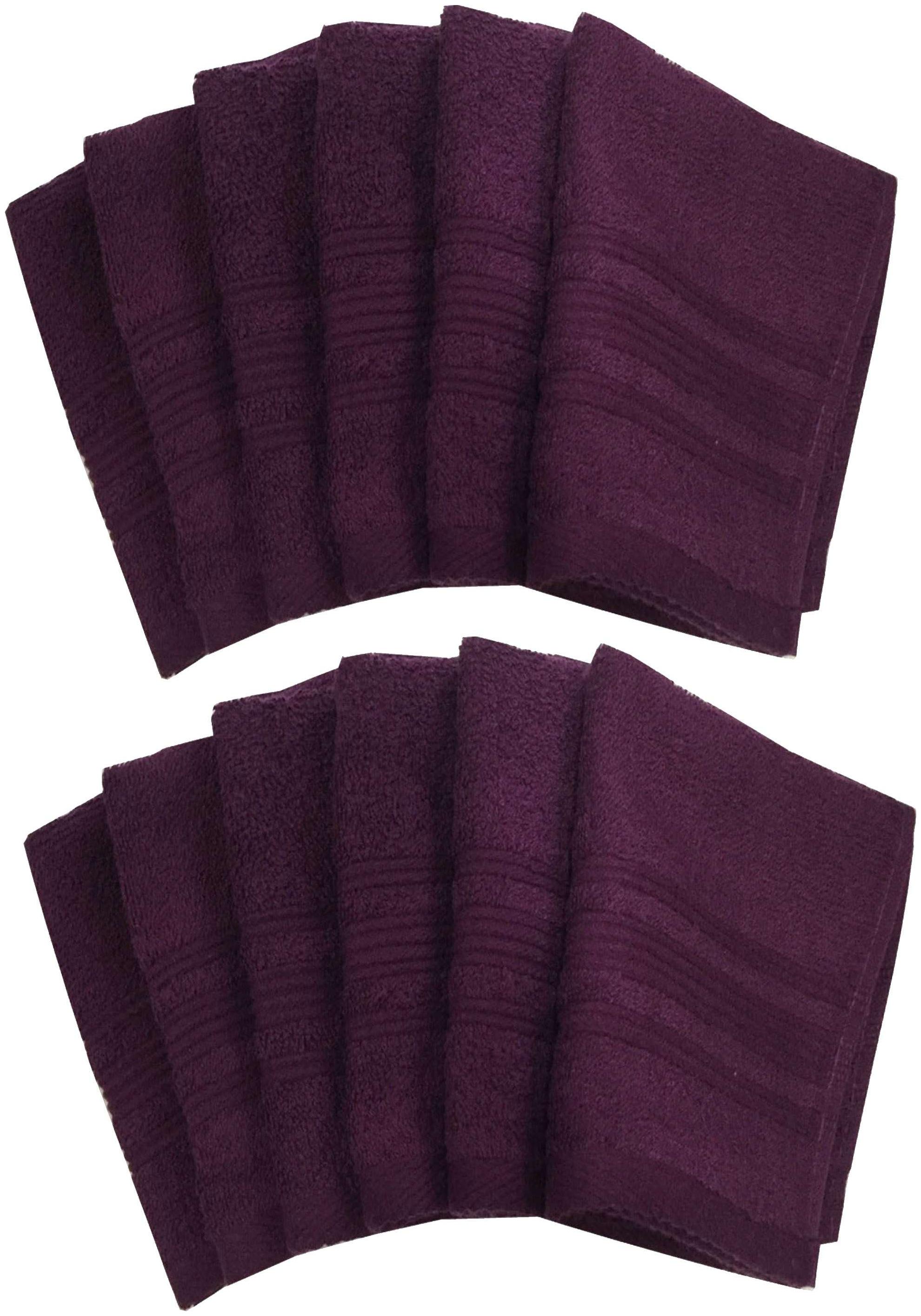 

Lushomes Dark Purple Super Soft and Fluffy Face Towel (Size 12 x 12 Pack of 12 450 GSM)