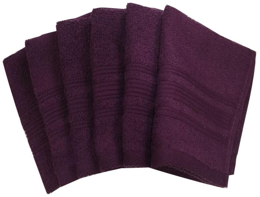 

Lushomes Dark Purple Super Soft and Fluffy Face Towel (Size 12 x 12 Pack of 6 450 GSM)