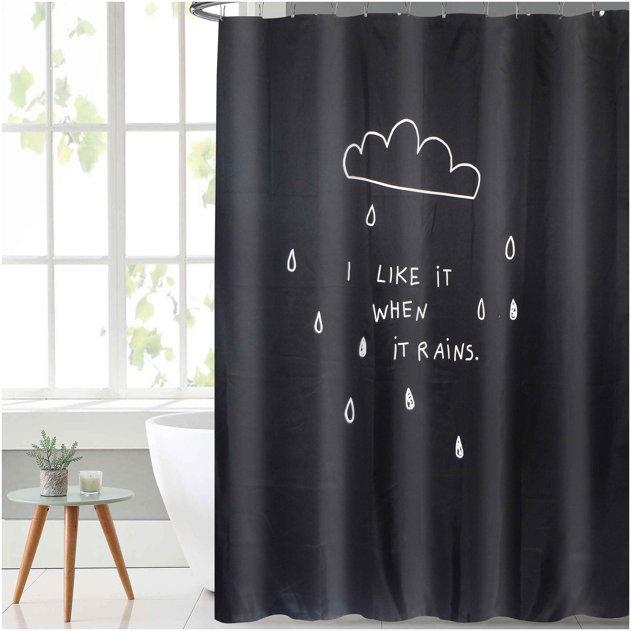 

Lushomes Digital Rain Design Shower curtain with 12 eyelets and 12 hooks (Single pc 71 x 78 180 x 200 cms)