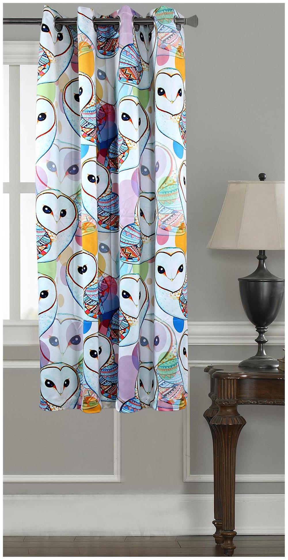 

Lushomes Digitally Printed Owl Polyester Blackout Curtains for Windows (Single pc)