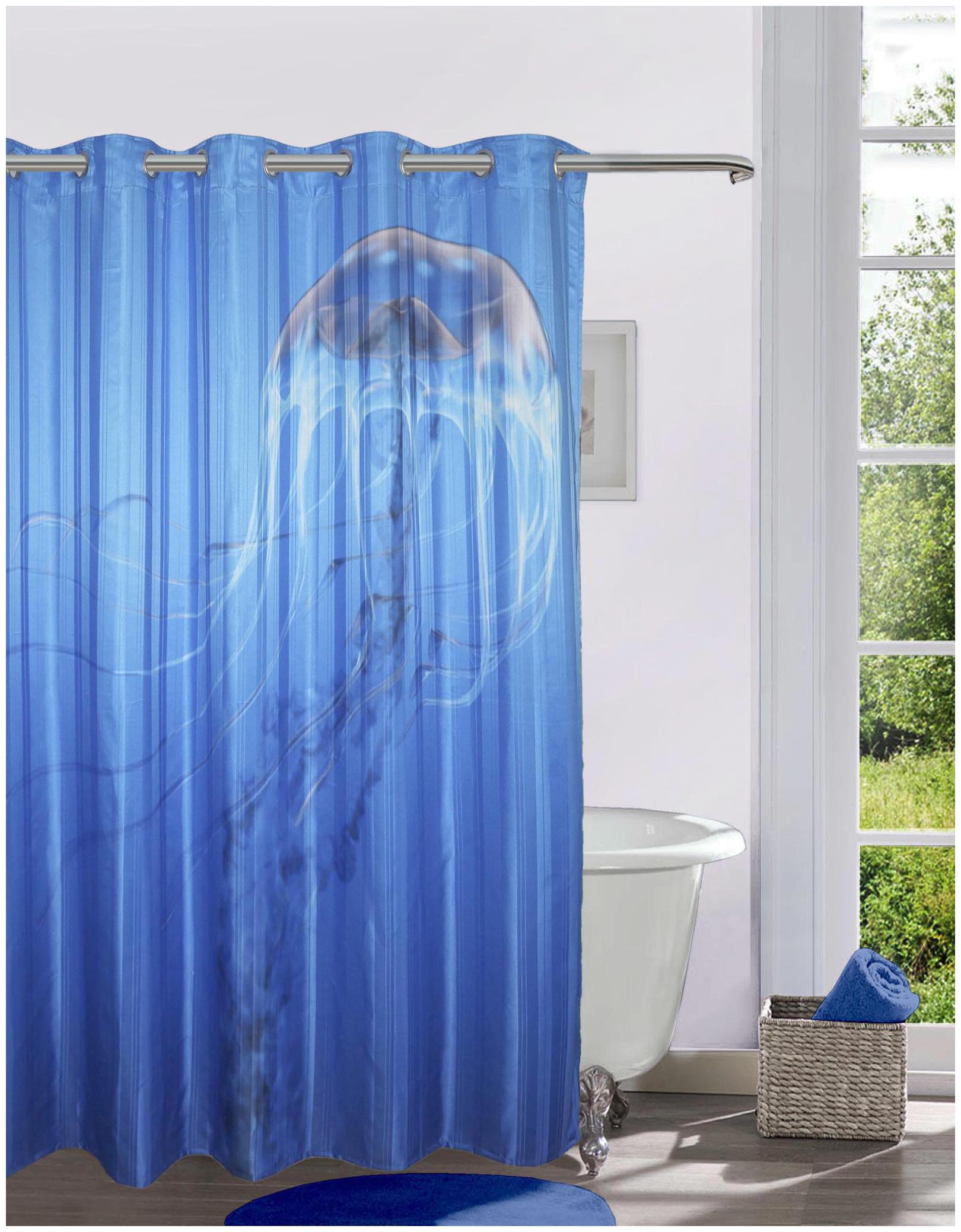 

Lushomes Digitally Printed Jelly Fish Shower Curtain with 10 Eyelets Size 72x82 inch (single pc)