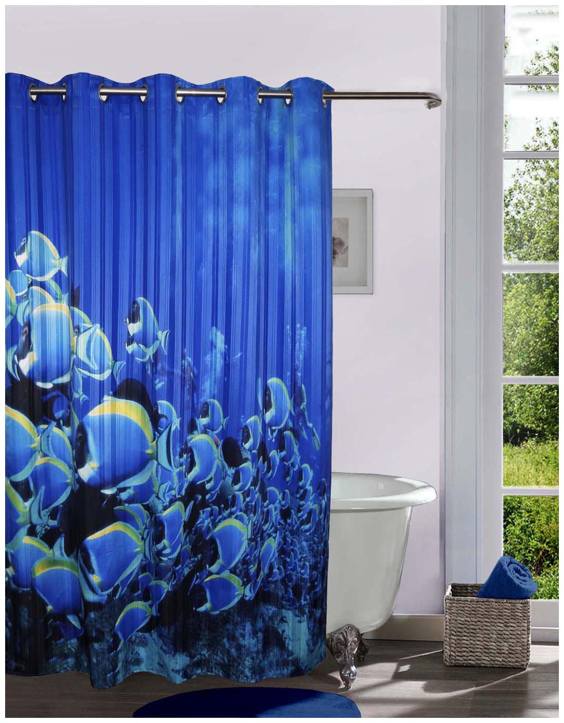 

Lushomes Digitally Printed Coral Shower Curtain with 10 Eyelets