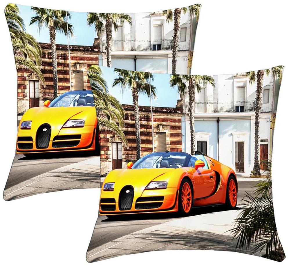 

Lushomes Digital Print Car Cushion Covers (Pack of 2)