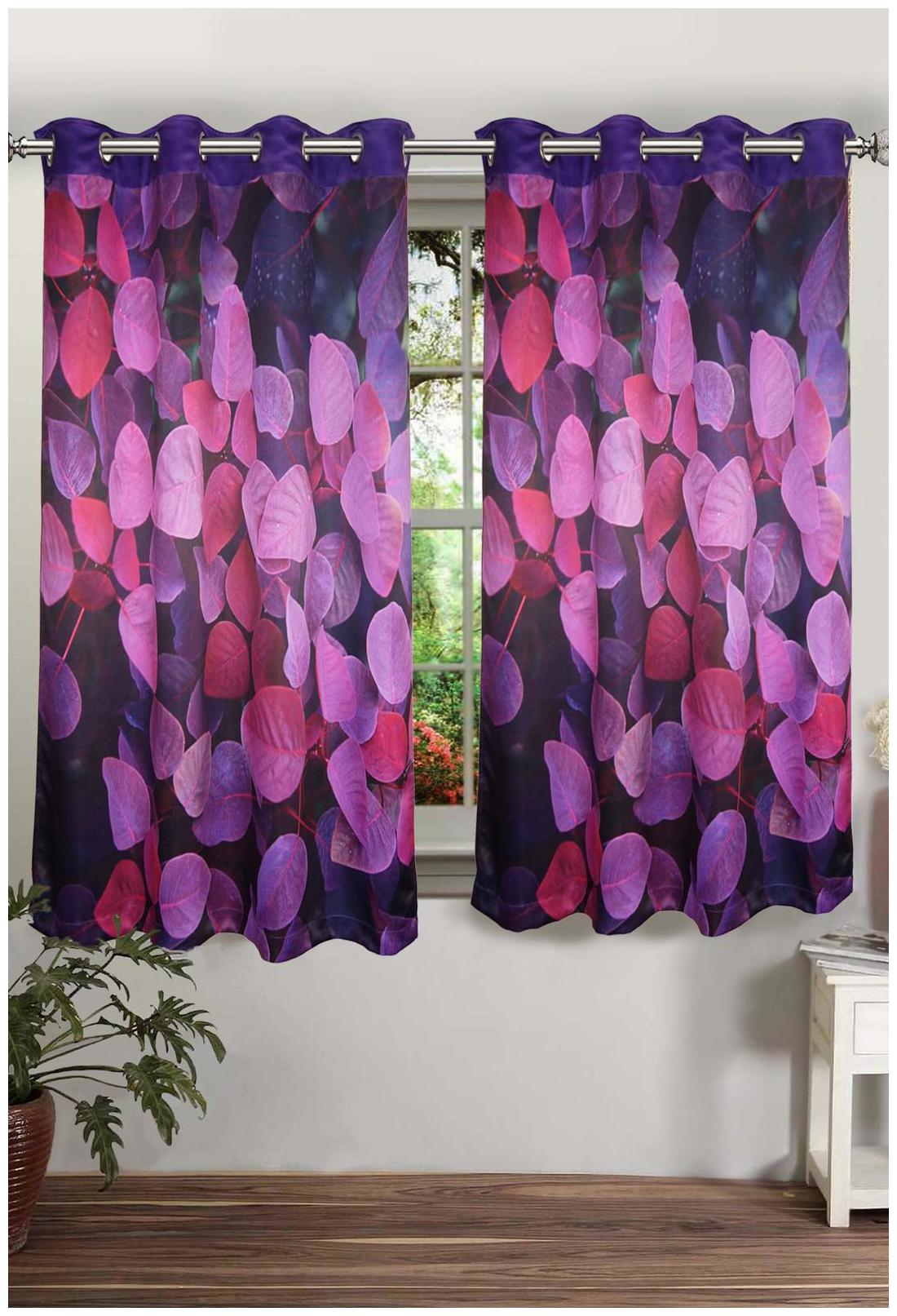 

Lushomes Digitally Printed Flowerbed Polyster Blackout Curtains with 8 Metal Eyelets for Window Single pc (Size 48x60)