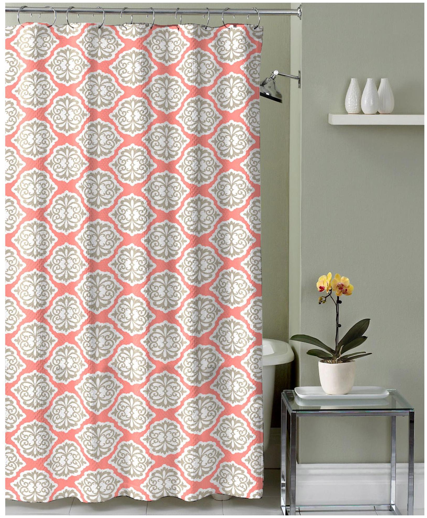 

Lushomes Digital Celosia Design Shower curtain with 12 eyelets and 12 hooks (Single pc 71 x 78 180 x 200 cms)