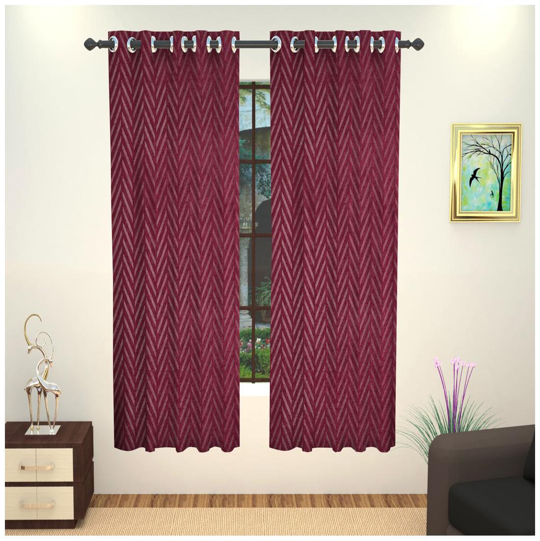 

Lushomes Embossed Purple Blueberry Curtain with 6 plastic eyelets for Windows (Single pc pack)