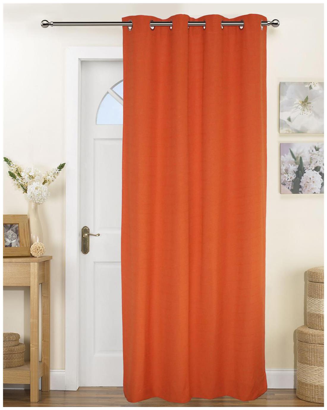 

Lushomes Fabiana Rust Curtains with Coordinating Tie Back For Door (Single pc)