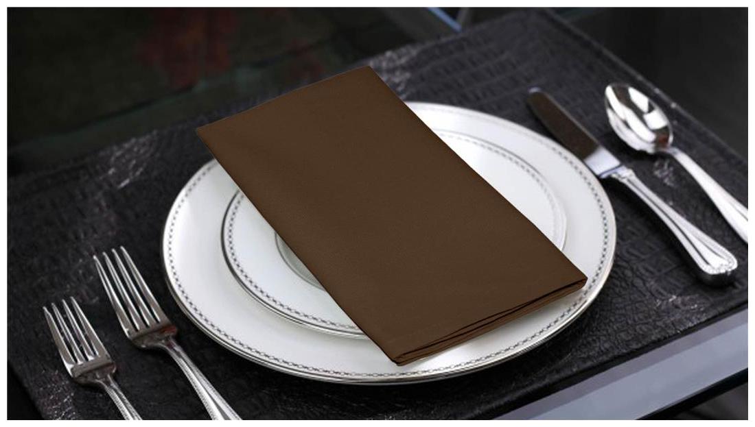 

Lushomes French Roast Cotton Plain 6 Table Napkins Set (Dinner Napkins)