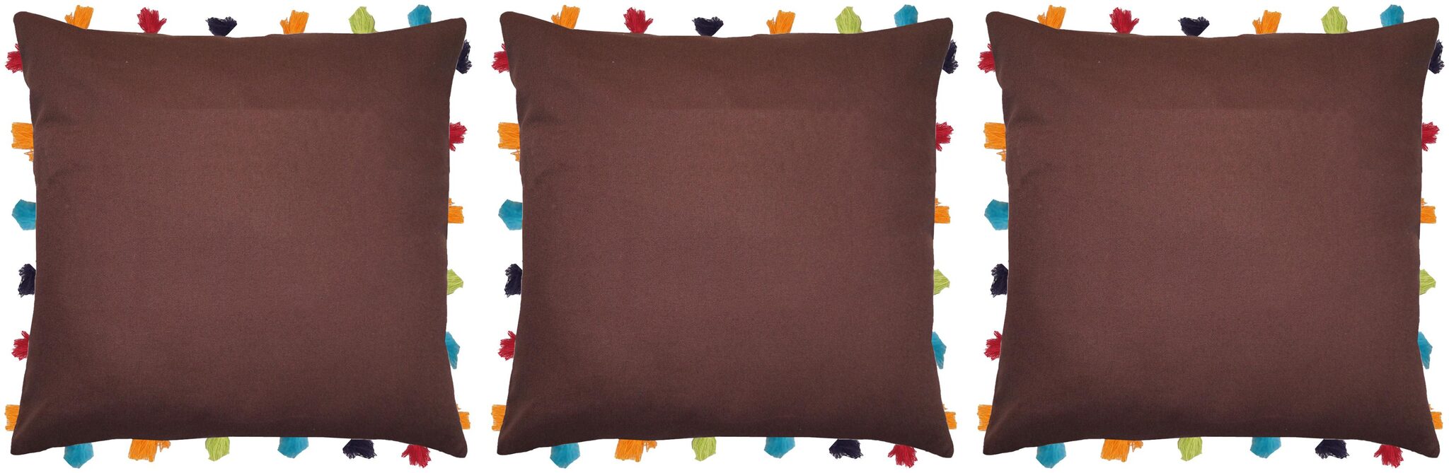 

Lushomes Solid Cotton Brown Cushion Cover ( Large Pack of 3 )