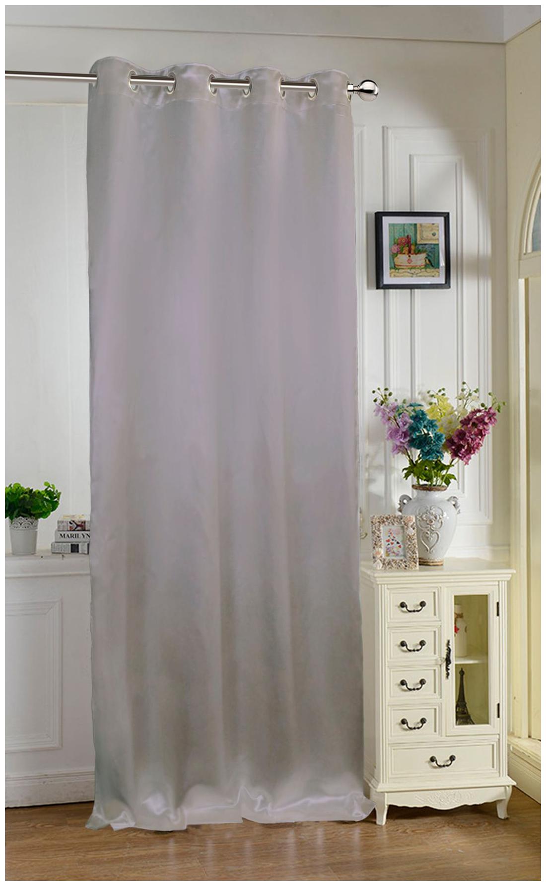 

Lushomes Grey Contemporary Premium Plain Long Door Curtain with 8 metal Eyelets (54 x 108 )-Torantina Single pc