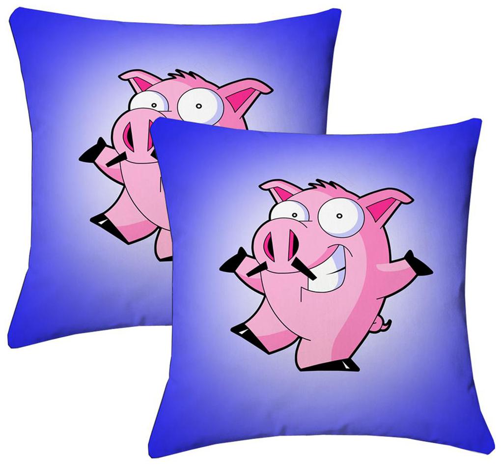 

Lushomes Kids Digital Print Pig Cushion Covers (Pack of 2)