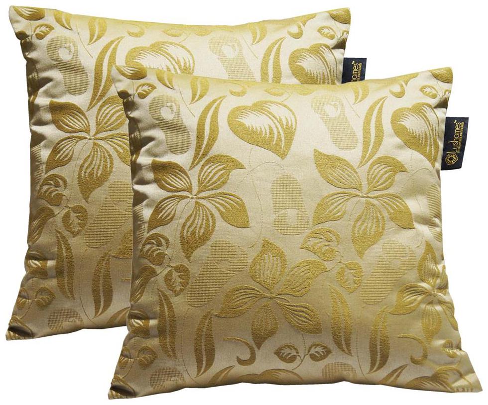 

Lushomes Light Green Polyester Jacquard Cushion Covers Pack of 2