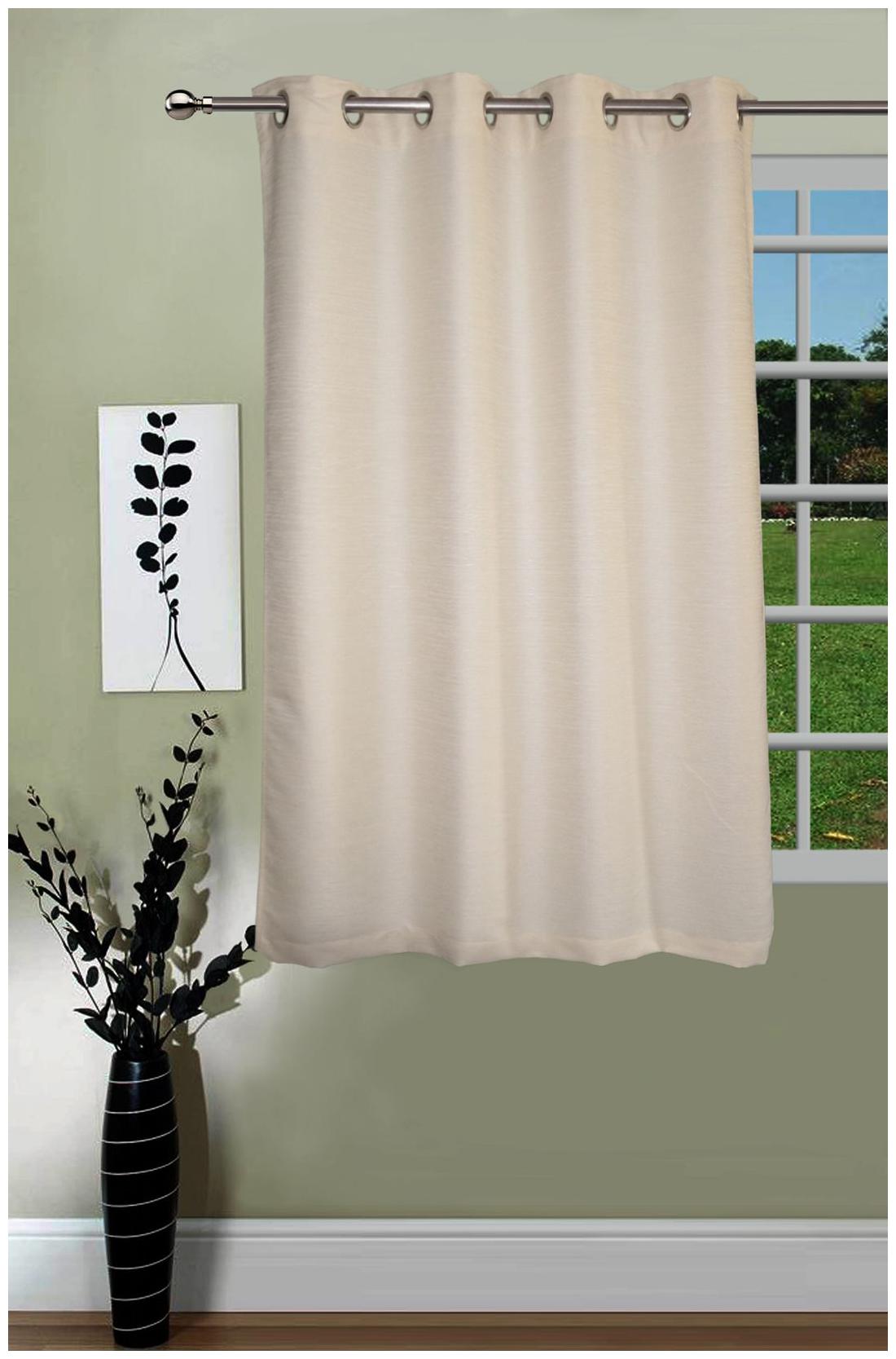 

Lushomes Matka Silk Cream Curtain for Window (Single pc)