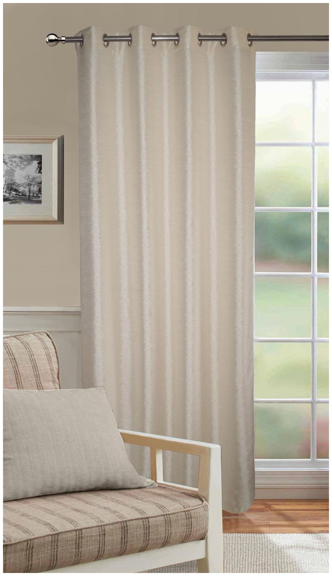 

Lushomes Matka Silk Cream Curtain for Door (Single pc)