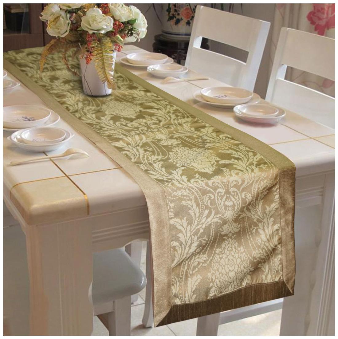 

Lushomes Natural Pattern 4 Jacquard Table Runner with High Quality Polyester Border (Size 16x72) single piece