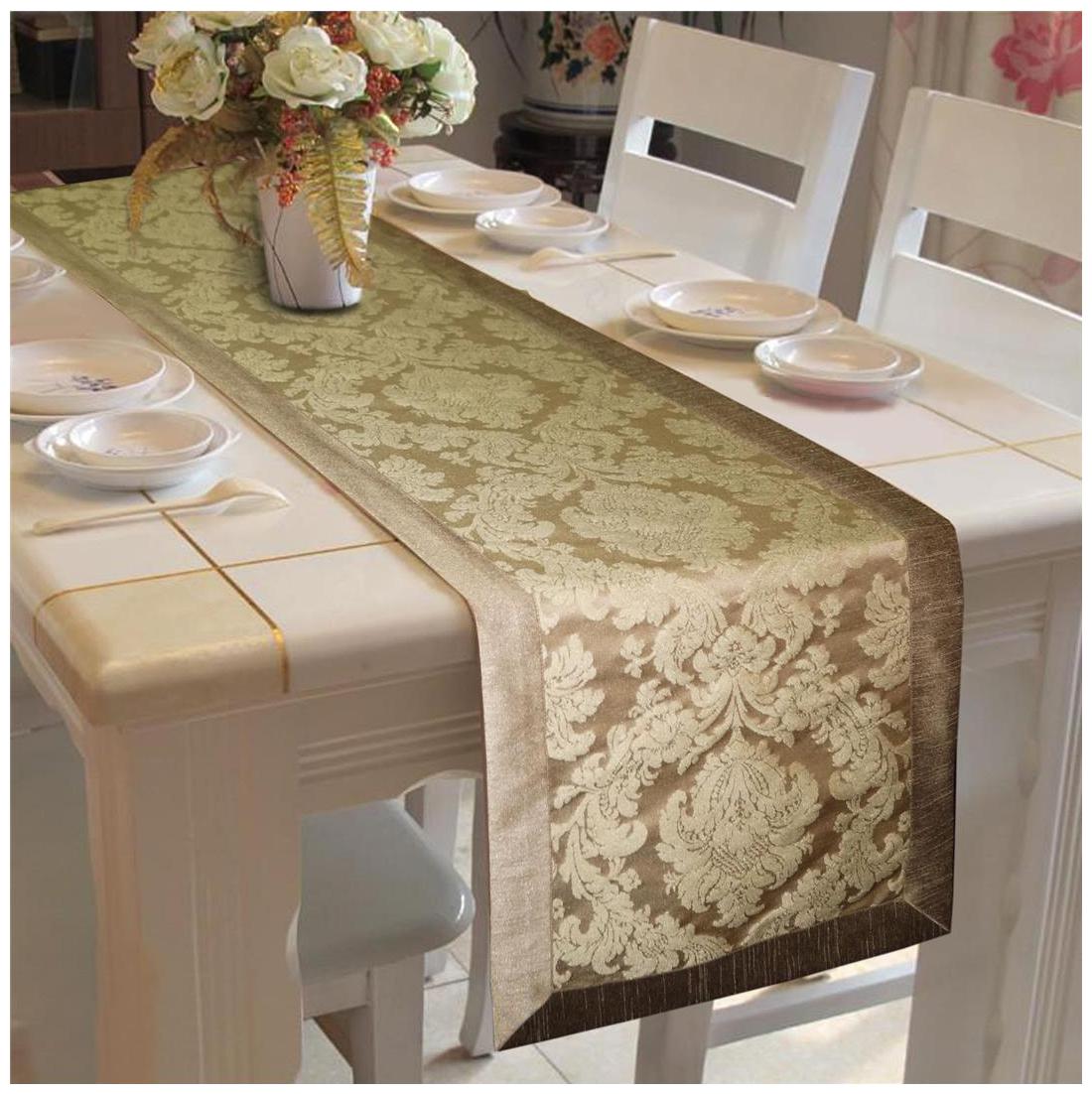 

Lushomes Natural Jacquard Runner with High Quality Polyester Border