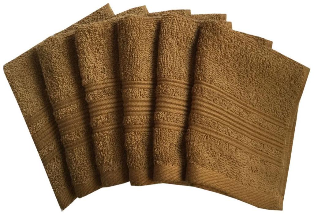 

Lushomes Olive Brown Super Soft and Fluffy Face Towel (Size 12 x 12 Pack of 6 450 GSM)