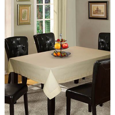 

Lushomes Plain Ecru Holestitch Cotton for 6 Seater Beige Table Covers