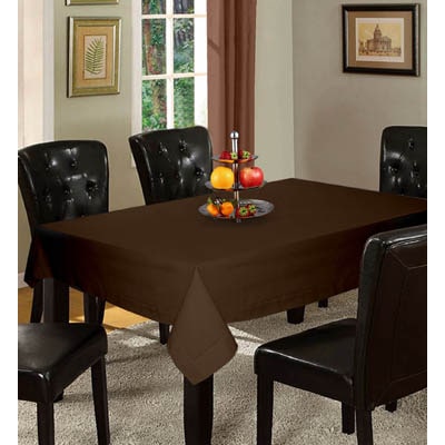 

Lushomes Plain French Roast Holestitch Cotton for 12 Seater Brown Table Covers