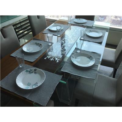 

Lushomes Set of 6 Ribbed Grey Cotton Table Mats
