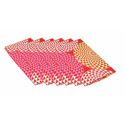 

Lushomes Spiral Printed Cotton 6 Table Napkins Set (Dinner Napkins)