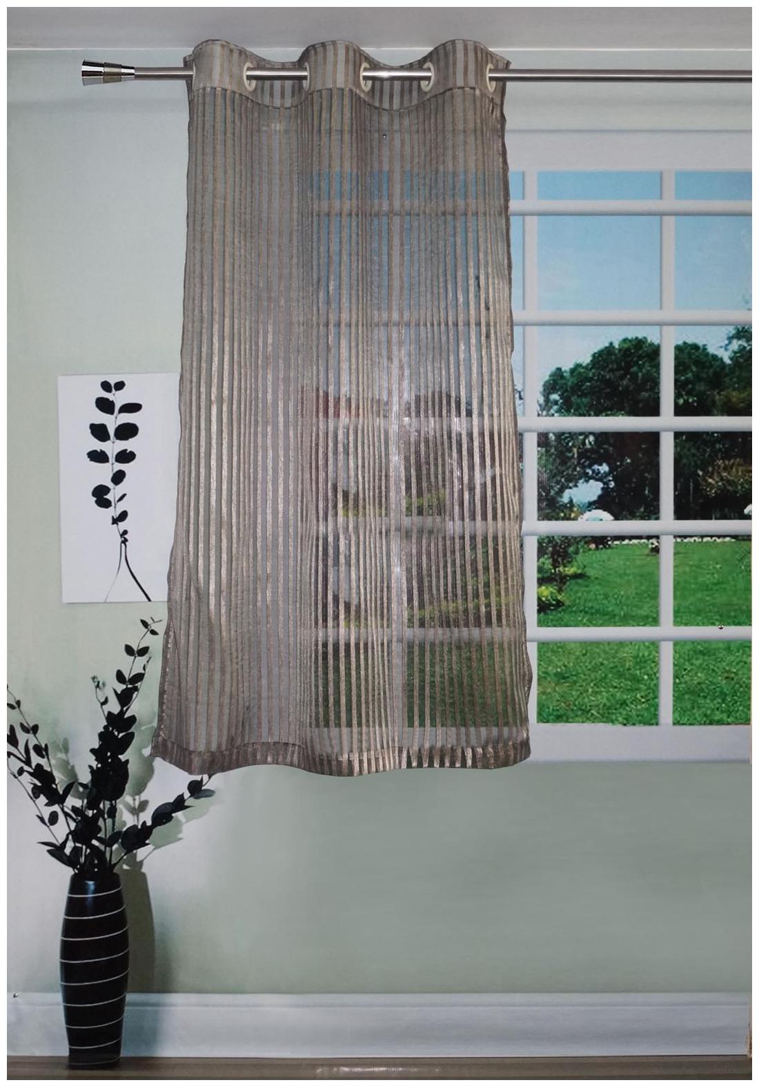 

Lushomes Stylish Black Sheer Curtains with Stripes for Windows