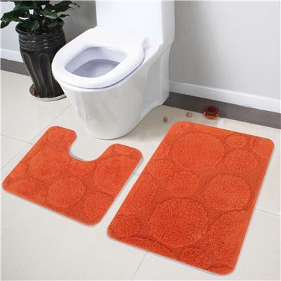 

Lushomes ULa Soft Orange Regular Bath Mat Set (1 pc Bath Mat And 1 pc Contour)
