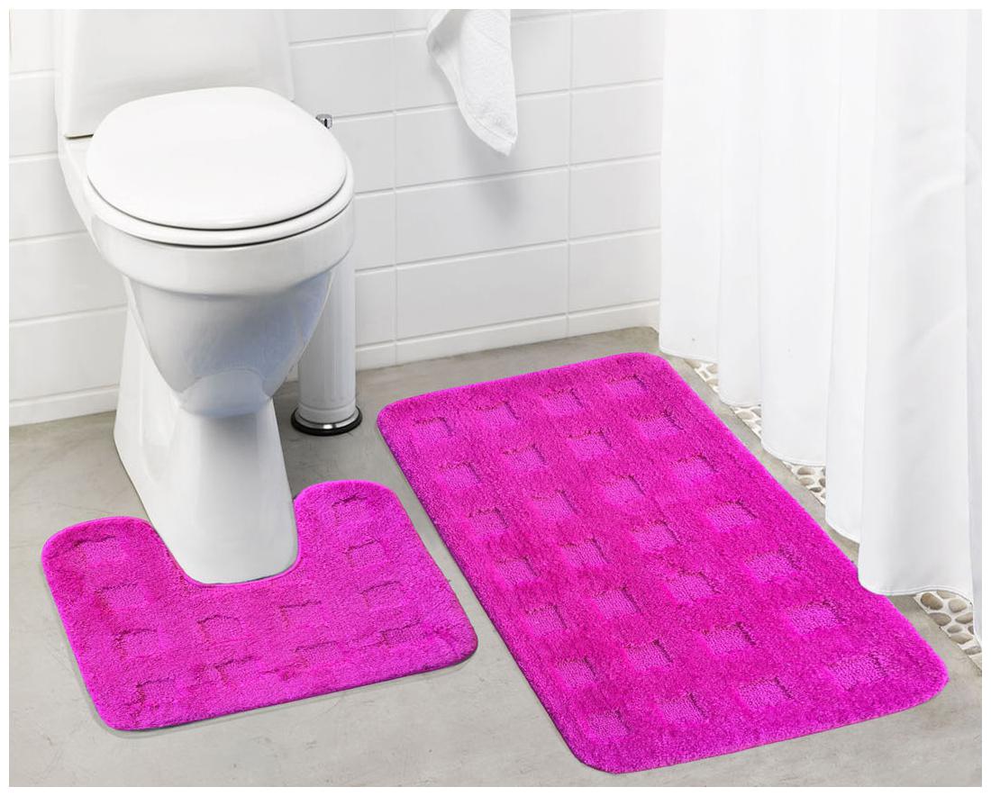 

Lushomes Ultra Soft Microfiber Polyester Pink Large Bath Mat Set