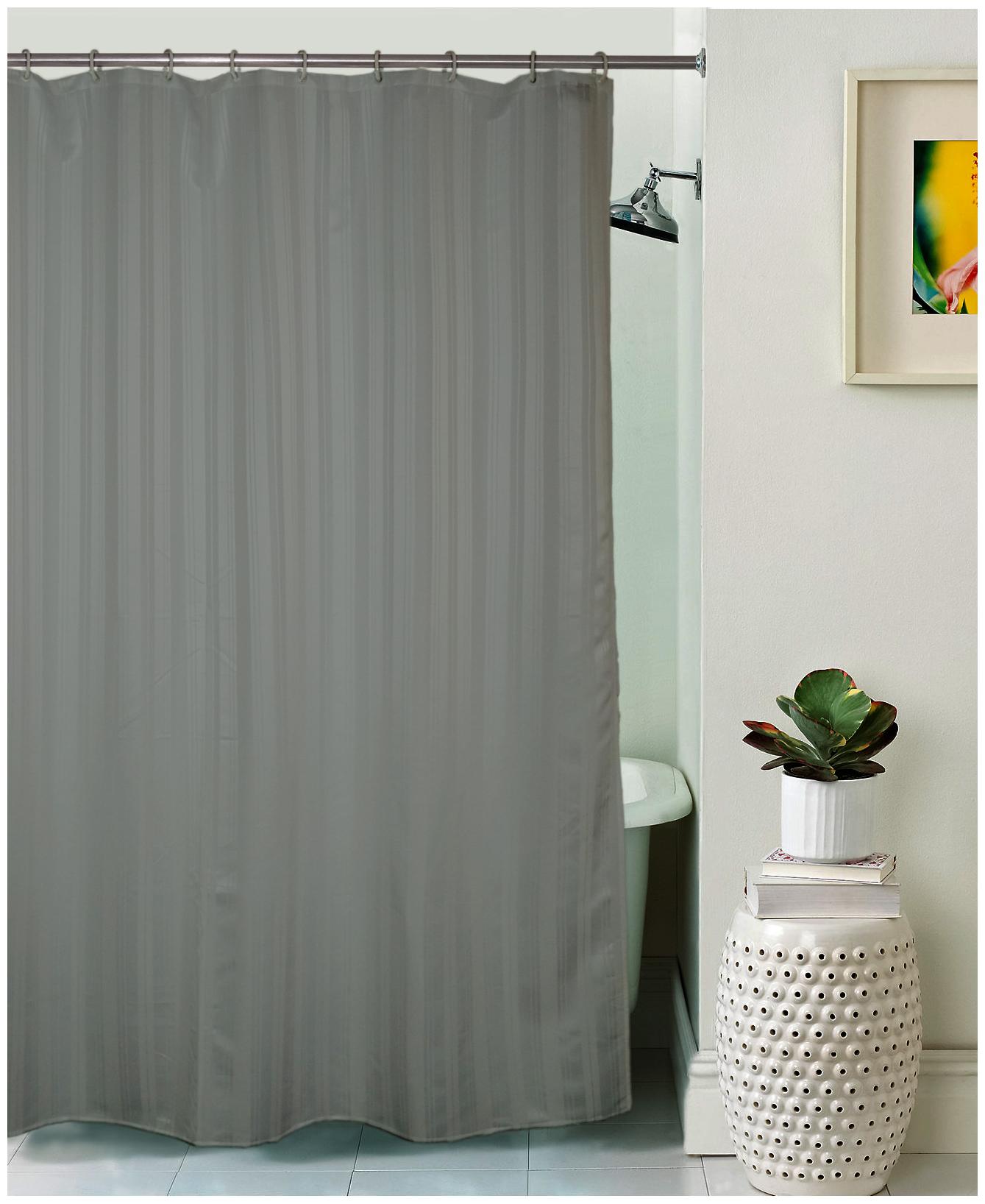 

Lushomes Unidyed Grey Violet Polyester Shower Curtain with 12 Plastic Eyelets Size 72x80 inch (single pc)