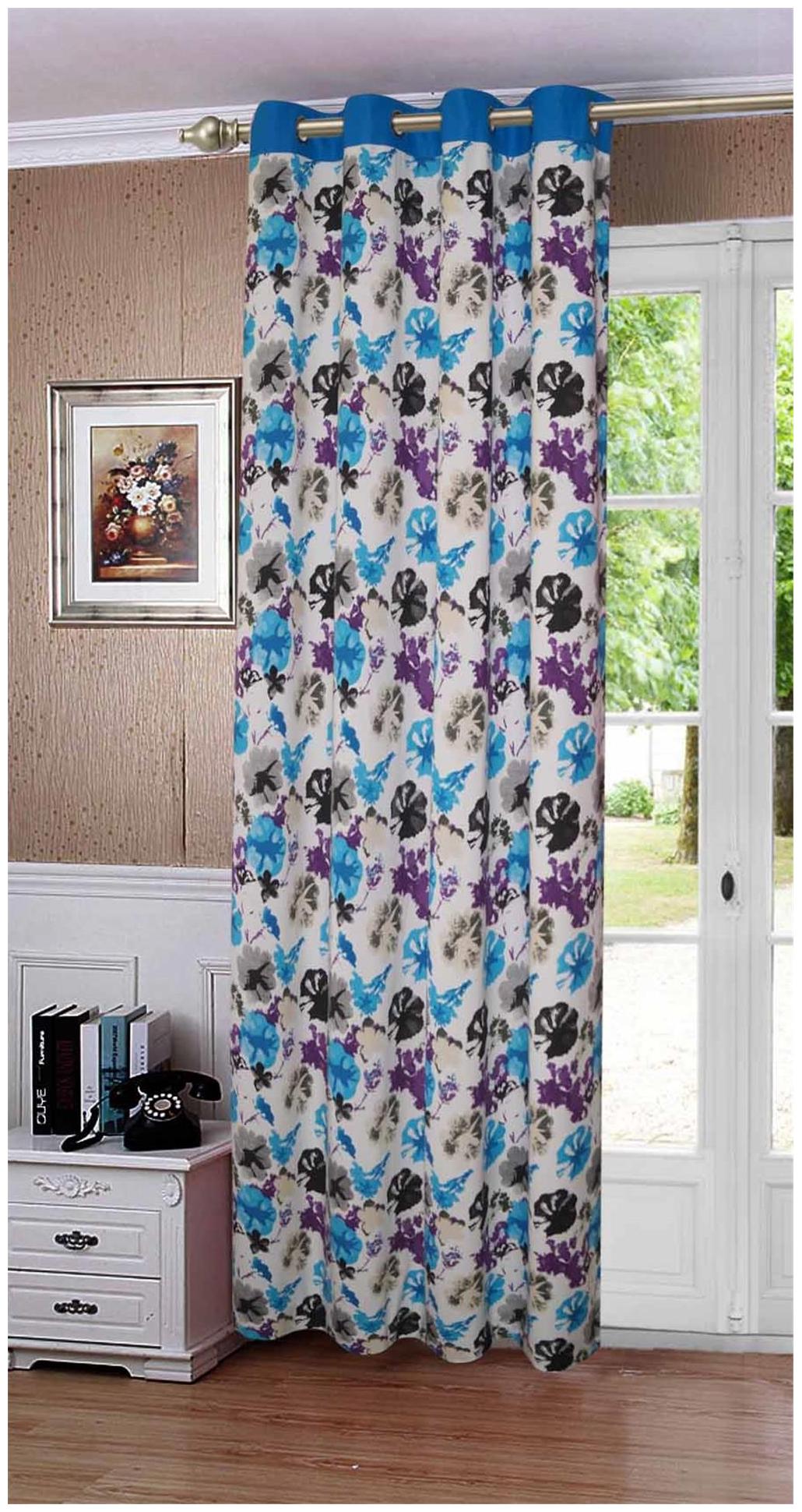 

Lushomes Watercolor Printed Cotton Curtains for Long Door (Single Pc)
