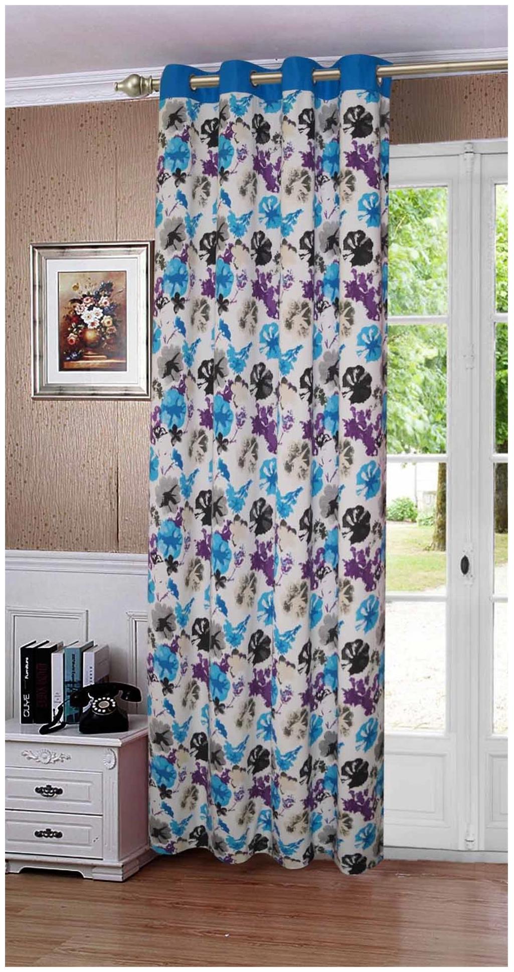 

Lushomes Watercolor Printed Cotton Curtains for Door (Single Pc)