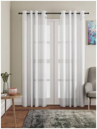 Buy Lushomes White Design 1 Melody Sheer Door Curtains 4 5 Ft X