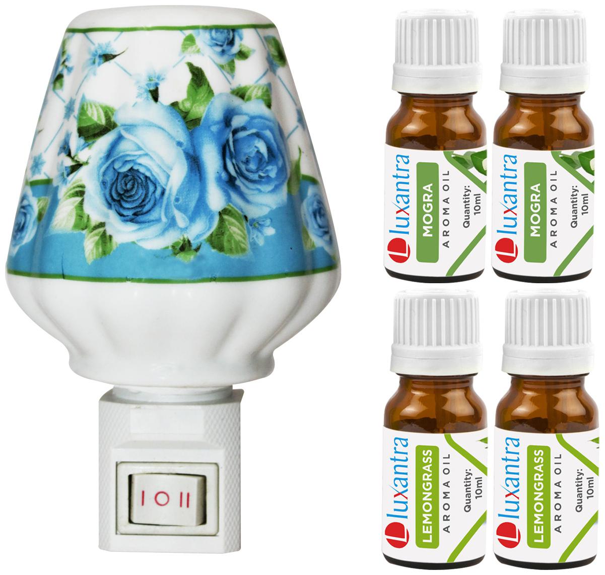 

Luxantra Ceramic Electric Aroma Diffuser Night Lamp Light with 2 Mogra 2 Lemongrass Aroma Oil 10ml Each for Home office Hotel Spa