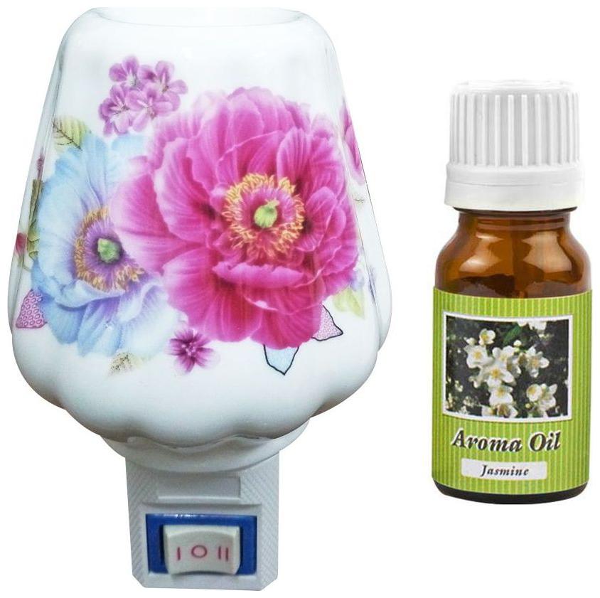 

Luxantra Electric Ceramic Aroma Cup2 Diffuser with Aroma Oil 10 ml (JASMINE) for office spa hotel home fragrance