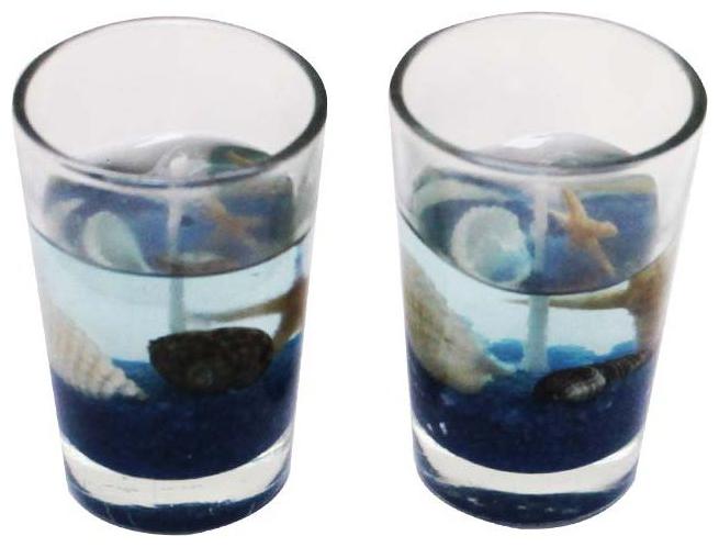 

Luxantra Glass Candles set of 2 oblue