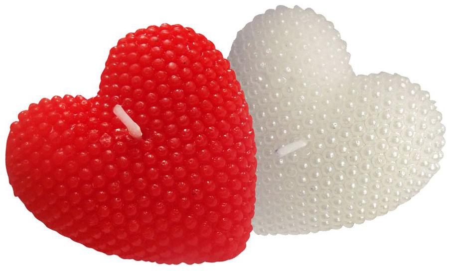 

Luxantra Love Heart Red White Set of 2 Candle (Red White Pack of 2)
