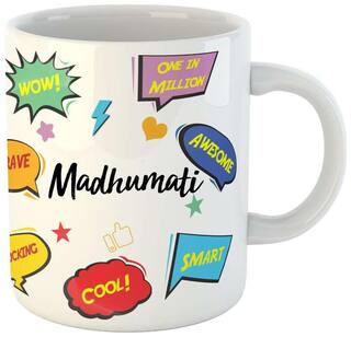 Madhumati Name Printed Ceramic Coffee Mug. Best Gift For Birthday by AshvahTM
