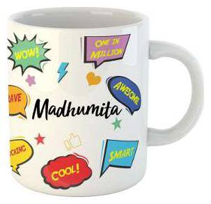 Madhumita Name Printed Ceramic Coffee Mug. Best Gift For Birthday by AshvahTM