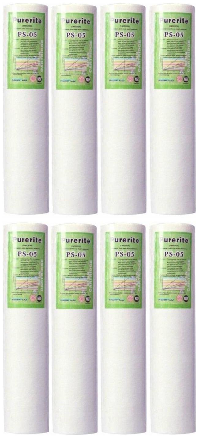 

Maggzoo 8 pcs Kemflo 10 Inch PP Spun Pre Fliter 5 Micron For All RO Water Purifier