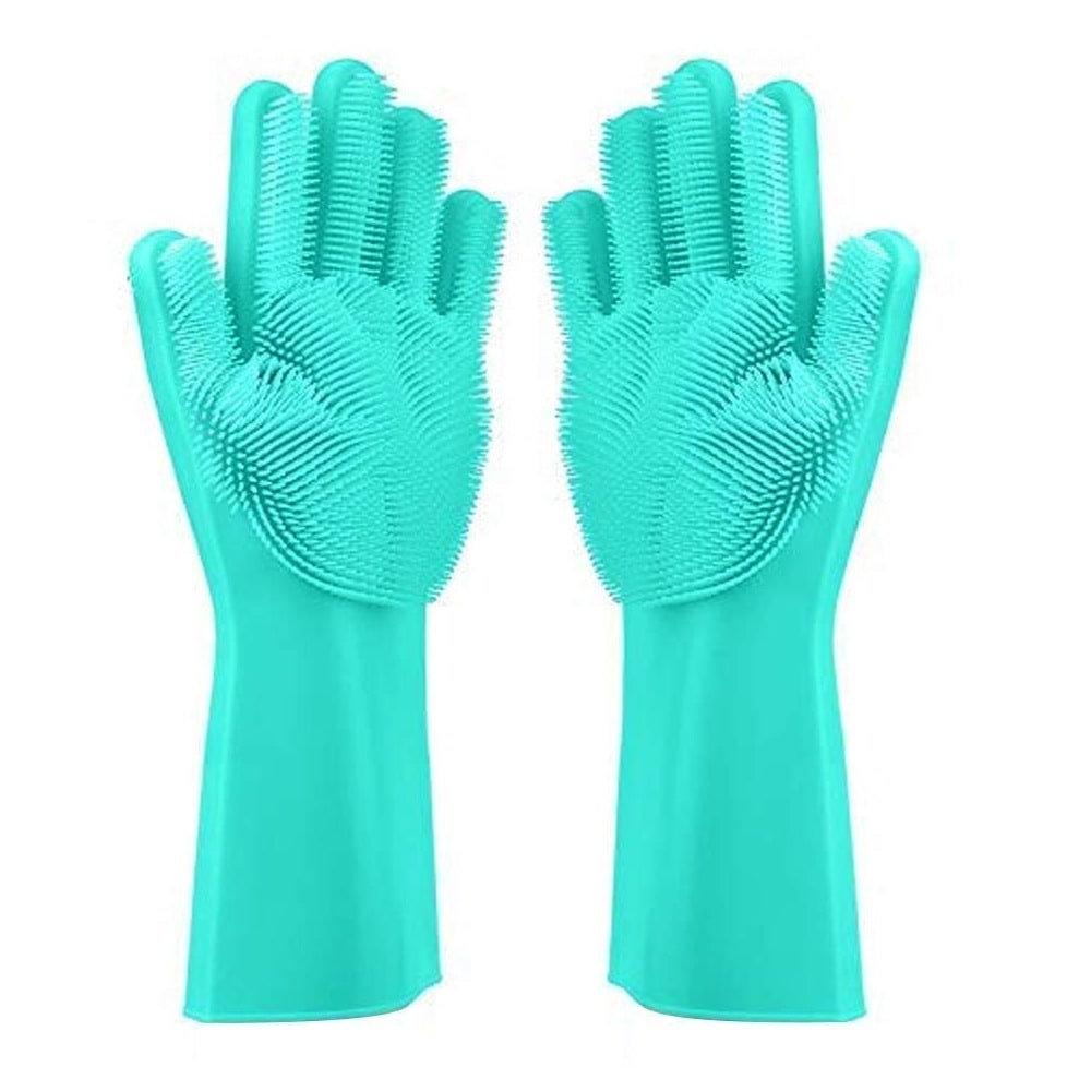 

Magic Silicone Dish Washing Gloves Scrubbing Cleaning Gloves Scrub Cleaning Gloves (1 Pair) Assorted Color