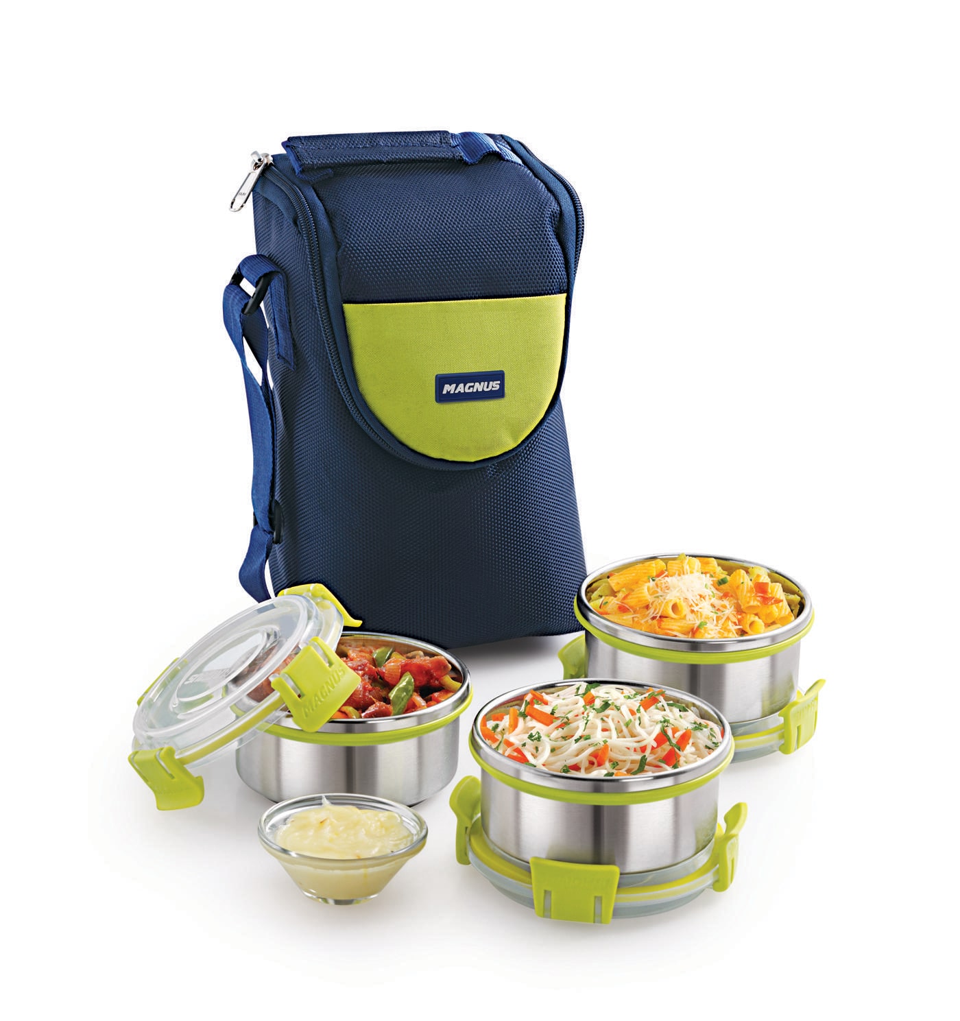

Magnus Silver 3 Containers Lunch box ( Set of 3 300 ml )